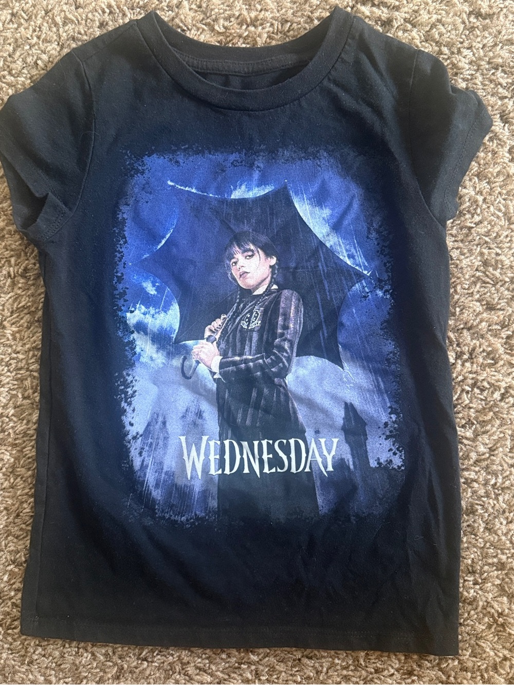 Kids Black 'Wednesday' Graphic Tee